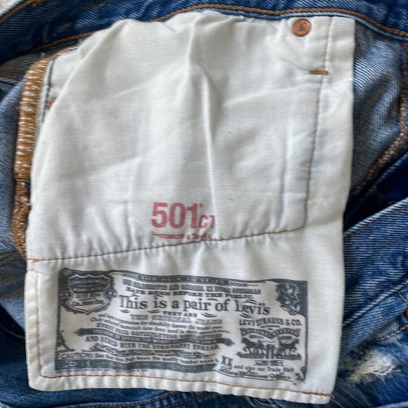 Levi’s 501 ct dark wash ripped jeans (customized and tapered) - Picture 3 of 4